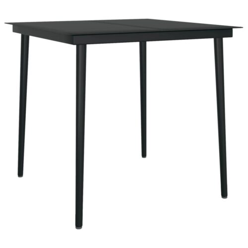 3-Piece Garden Dining Set Black - Image 4