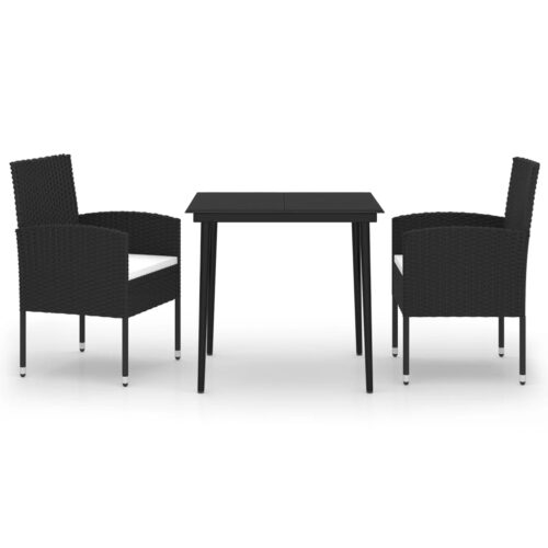 3-Piece Garden Dining Set Outdoor Patio Bistro Chairs Table Wooden Furniture