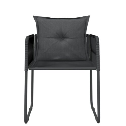 3-Piece Garden Dining Set Black - Image 5