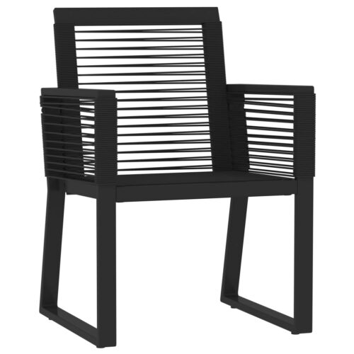 3-Piece Garden Dining Set Black - Image 2