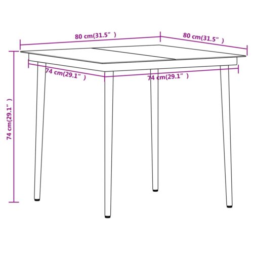 3-Piece Garden Dining Set Black - Image 7