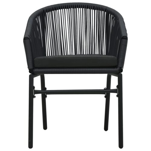 3-Piece Garden Dining Set Black - Image 4