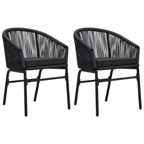 3-Piece Garden Dining Set Black - Image 2