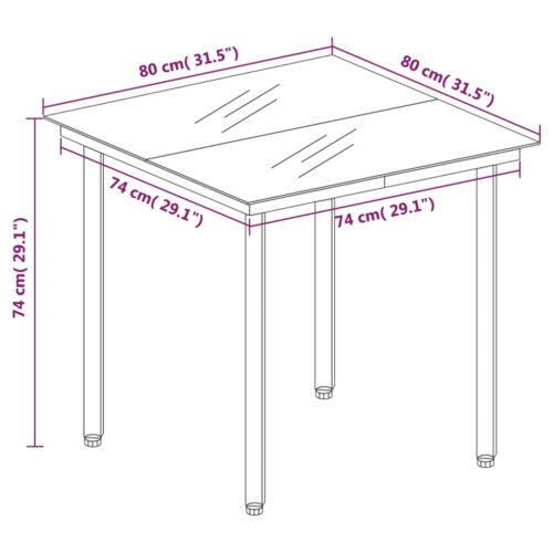 3-Piece Garden Dining Set Black - Image 6