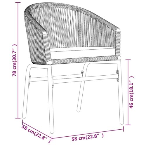 3-Piece Garden Dining Set Black - Image 7