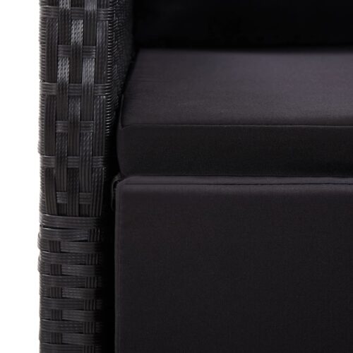 3-Piece Garden Dining Set Black - Image 3