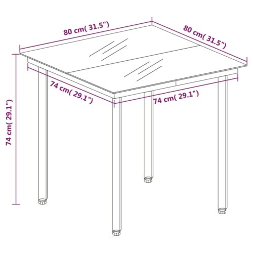 3-Piece Garden Dining Set Brown - Image 7