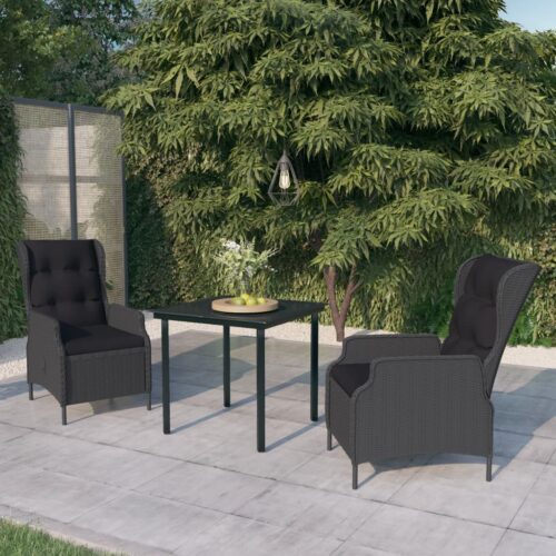 3-Piece Garden Dining Set Dark Grey - Image 8