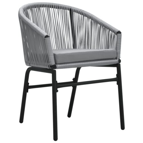 3-Piece Garden Dining Set Grey - Image 3
