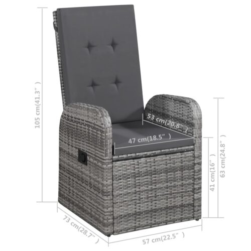3-Piece Garden Dining Set Grey - Image 9