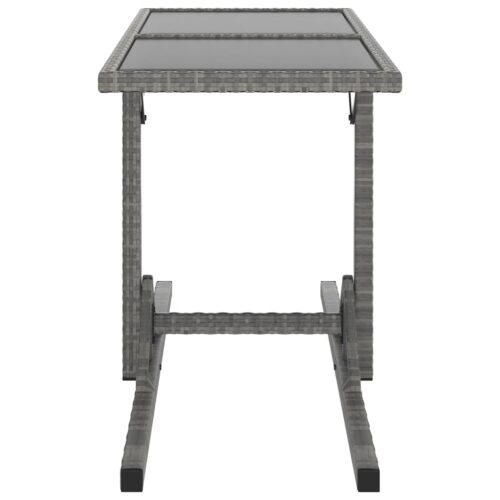 3-Piece Garden Dining Set Poly Rattan Wicker Outdoor Patio Furniture Anthracite - Image 9