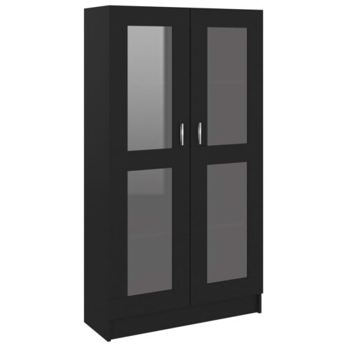 Vitrine Cabinet Black 82.5x30.5x150cm Engineered Wood - Image 2