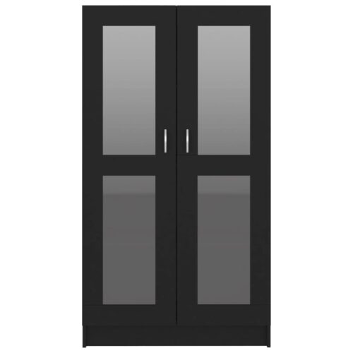 Vitrine Cabinet Black 82.5x30.5x150cm Engineered Wood - Image 6