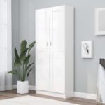 Book Cabinet White 82.5x30.5x185.5cm Engineered Wood