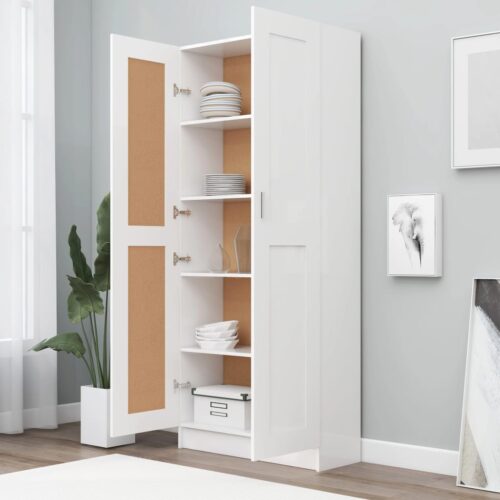 Book Cabinet White 82.5x30.5x185.5cm Engineered Wood - Image 3
