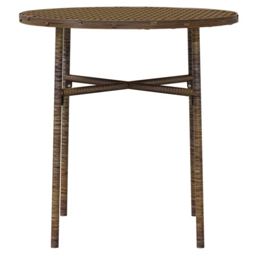 3-Piece Garden Dining Set Poly Rattan Brown - Image 5