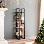 4-Tier Book Cabinet 40x30x140cm Solid Pine Wood