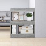 Book Cabinet/Room Divider Grey Sonoma 60x30x72cm