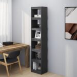 Book Cabinet/Room Divider Grey 40x30x199cm Solid Pinewood