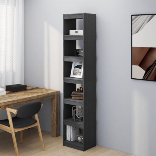 Book Cabinet/Room Divider Grey 40x30x199cm Solid Pinewood