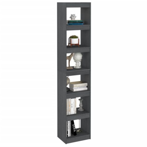 Book Cabinet/Room Divider Grey 40x30x199cm Solid Pinewood - Image 4