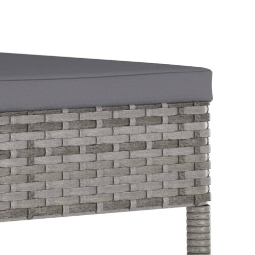 3-Piece Garden Dining Set Poly Rattan Wicker Outdoor Patio Furniture Grey - Image 9