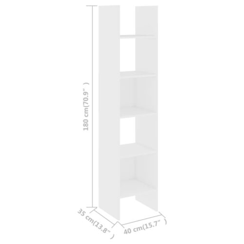 Book Cabinet White 40x35x180cm Engineered Wood - Image 7