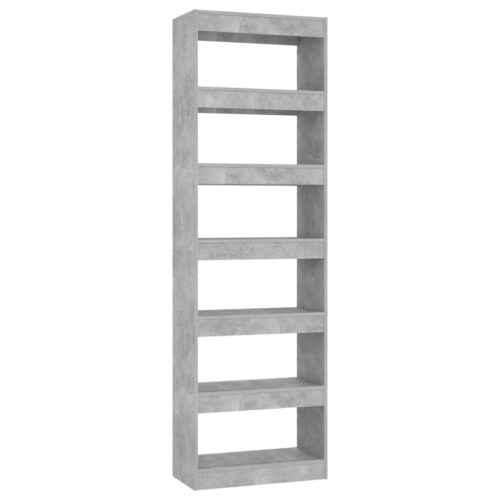 Book Cabinet/Room Divider Concrete Grey 60x30x198cm - Image 2