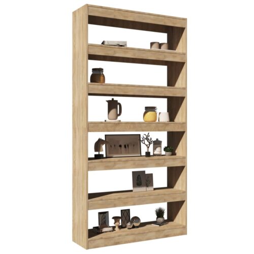 Book Cabinet/Room Divider Sonoma Oak 100x30x198cm Engineered wood - Image 4
