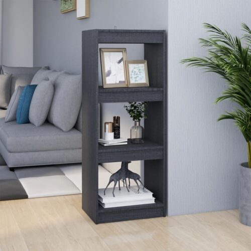 Book Cabinet/Room Divider Grey 40x30x103.5cm Solid Pinewood
