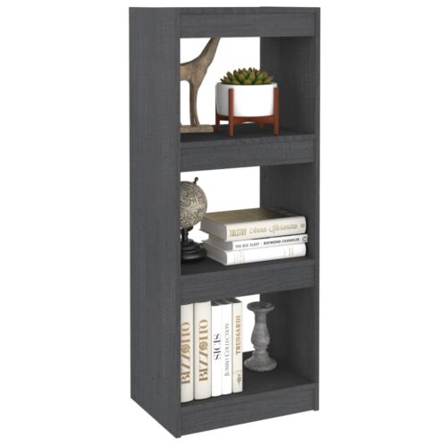 Book Cabinet/Room Divider Grey 40x30x103.5cm Solid Pinewood - Image 4