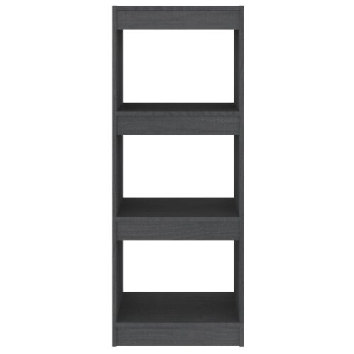 Book Cabinet/Room Divider Grey 40x30x103.5cm Solid Pinewood - Image 5