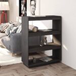 Book Cabinet/Room Divider Grey 80x35x103cm Solid Pinewood