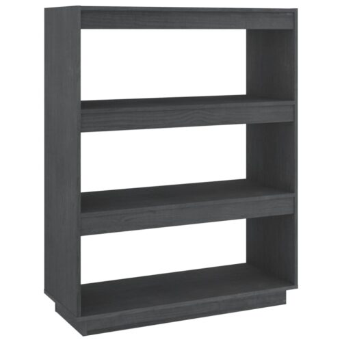 Book Cabinet/Room Divider Grey 80x35x103cm Solid Pinewood - Image 2