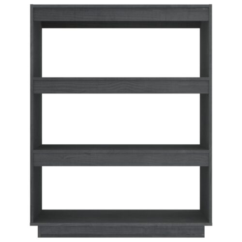 Book Cabinet/Room Divider Grey 80x35x103cm Solid Pinewood - Image 5
