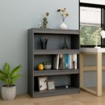 Book Cabinet/Room Divider Grey 100x30x103cm Solid Pinewood