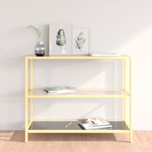 Shelf Black Transparent 100x36x90cm Tempered Glass