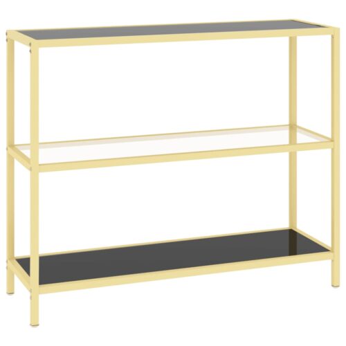 Shelf Black Transparent 100x36x90cm Tempered Glass - Image 2
