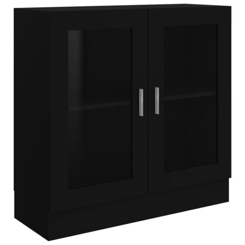 Vitrine Cabinet Black 82.5x30.5x80cm Engineered Wood - Image 2