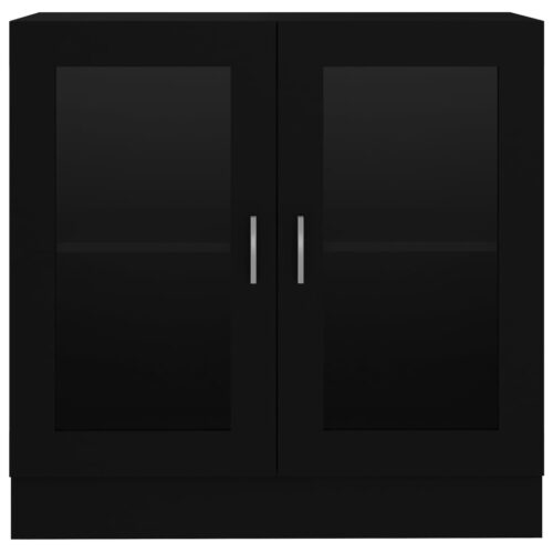 Vitrine Cabinet Black 82.5x30.5x80cm Engineered Wood - Image 6