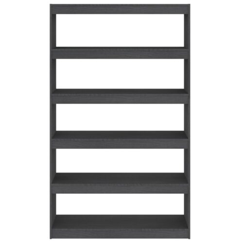 Book Cabinet/Room Divider Grey 100x30x167.5cm Solid Pinewood - Image 5