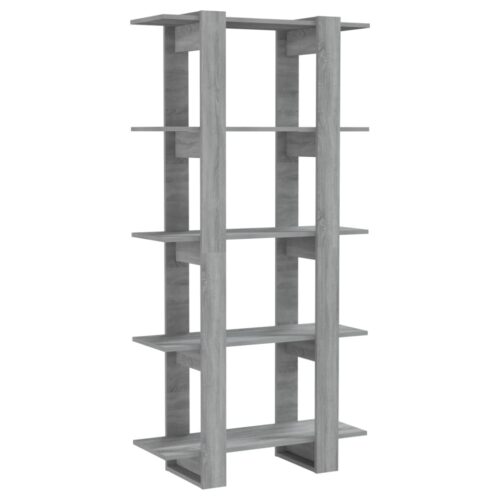 Book Cabinet/Room Divider Grey Sonoma 80x30x160cm Engineered Wood - Image 2