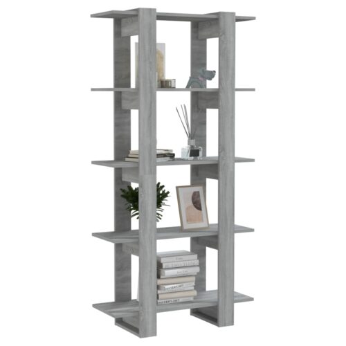Book Cabinet/Room Divider Grey Sonoma 80x30x160cm Engineered Wood - Image 4