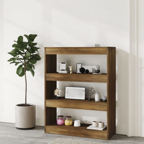 Book Cabinet/Room Divider Brown Oak 80x30x103cm Engineered wood - Image 6