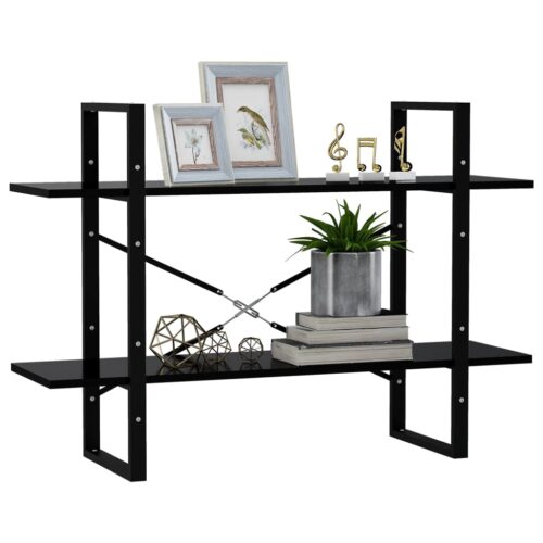 2-Tier Book Cabinet Black 100x30x70cm Engineered Wood - Image 4