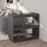 Book Cabinet Grey 80x35x71cm Solid Pinewood