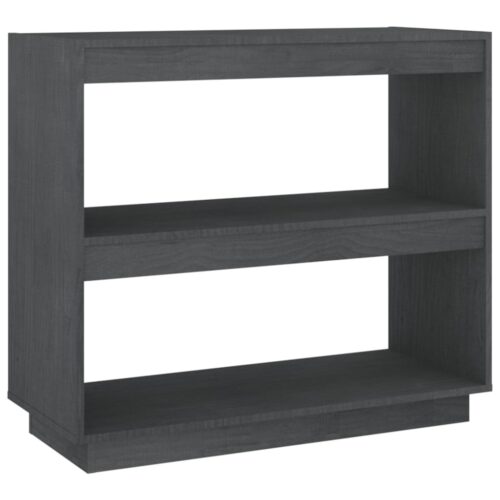 Book Cabinet Grey 80x35x71cm Solid Pinewood - Image 2