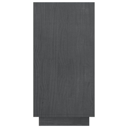 Book Cabinet Grey 80x35x71cm Solid Pinewood - Image 6