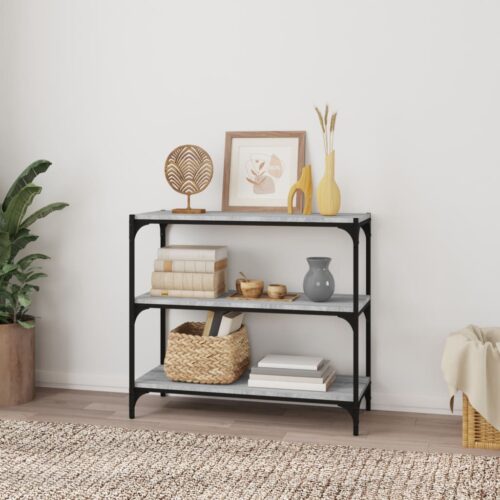 Book Cabinet Grey Sonoma 80x33x70.5cm Engineered Wood Steel - Image 3