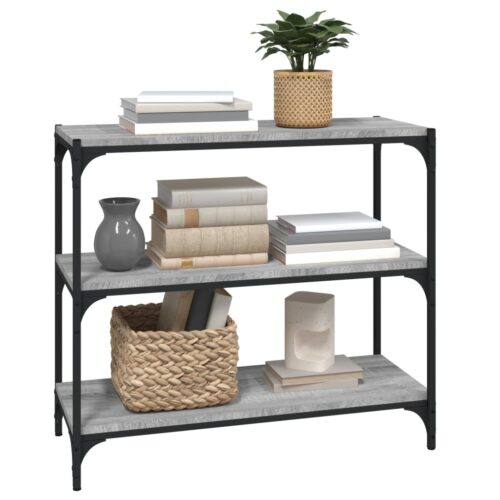 Book Cabinet Grey Sonoma 80x33x70.5cm Engineered Wood Steel - Image 4